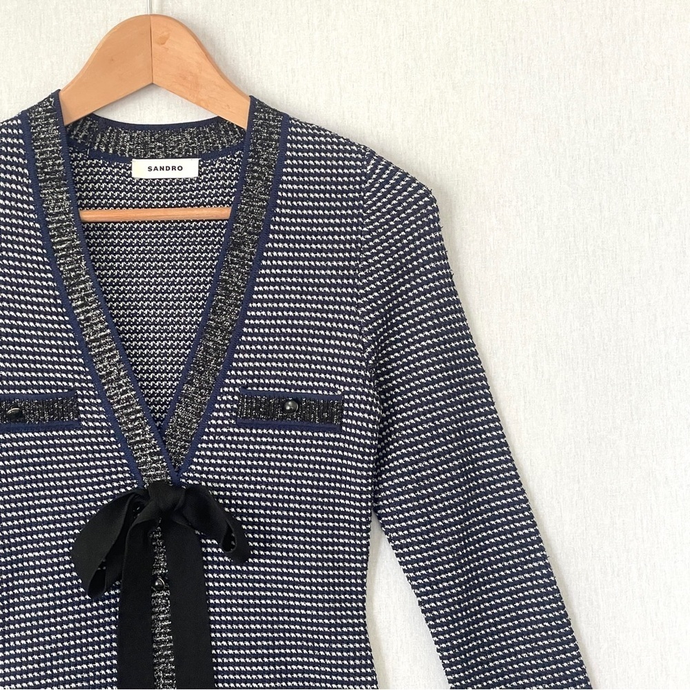 Sandro Sachou Knitted Dress with Bow - Picture 5 of 16
